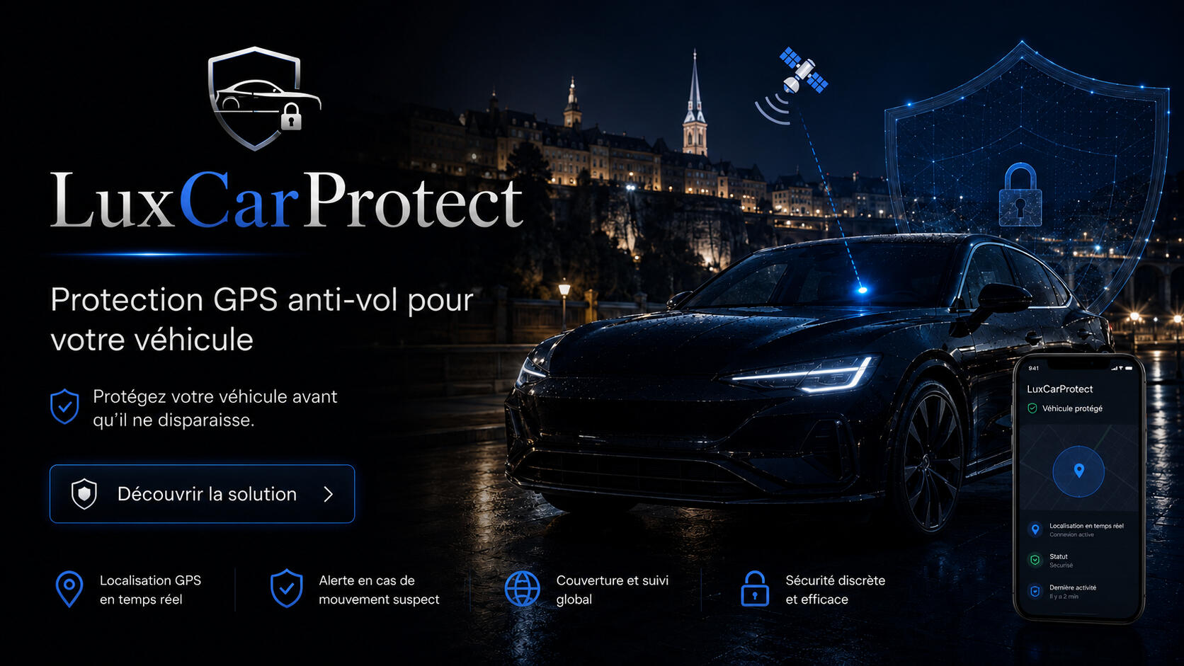 LuxCarProtect Protection GPS anti-vol pour véhicule